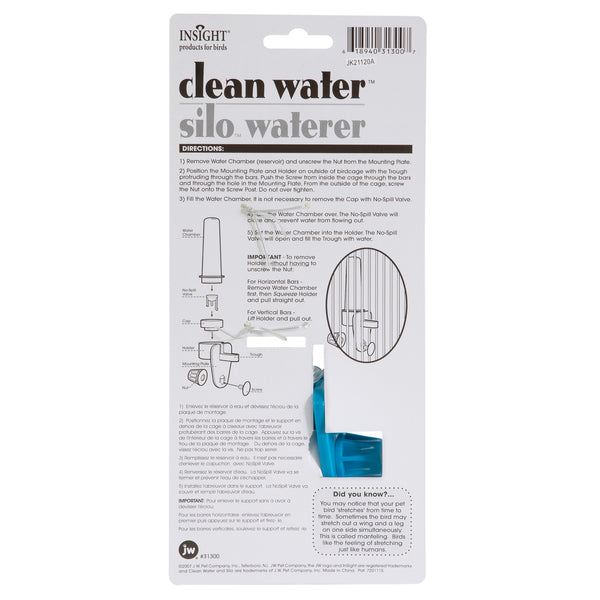 JW Clean Water Silo Bird Waterer Petsense