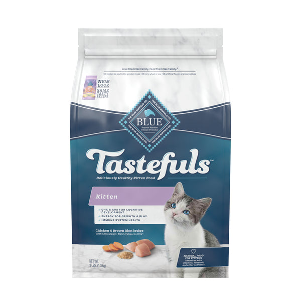 Blue Buffalo Tastefuls Kitten Natural Dry Cat Food, Chicken 3lb. Bag 