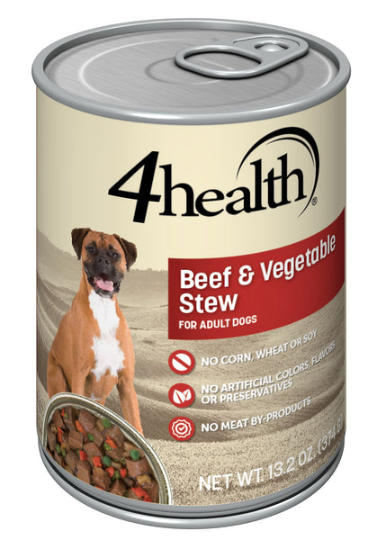 4health with Wholesome Grains Beef Vegetable Stew Canned Dog Food 13.2 oz