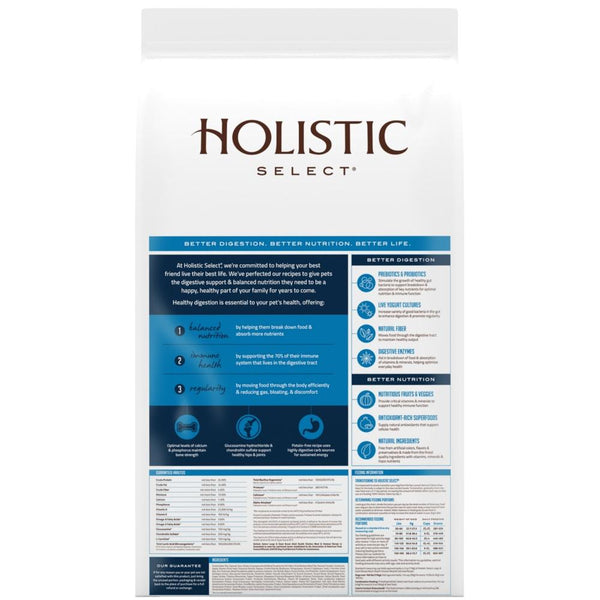 Holistic select dog food sale ingredients