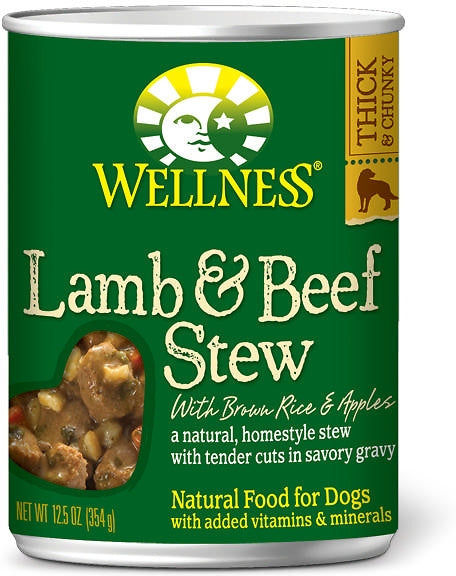 Wellness Natural Lamb and Beef Stew with Brown Rice and Apples Wet