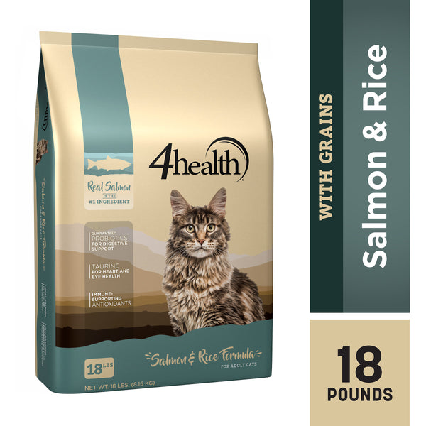 4health with Wholesome Grains Salmon Rice Adult Dry Cat Food 18 lb. Petsense