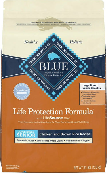 Blue senior hot sale dog food