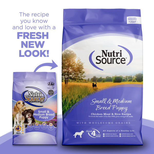 NutriSource Small & Medium Breed Puppy Chicken & Rice Dry Dog Food ...