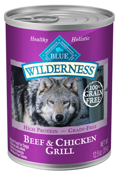 Blue Buffalo Wilderness Grain Free Beef Chicken Canned Dog Food