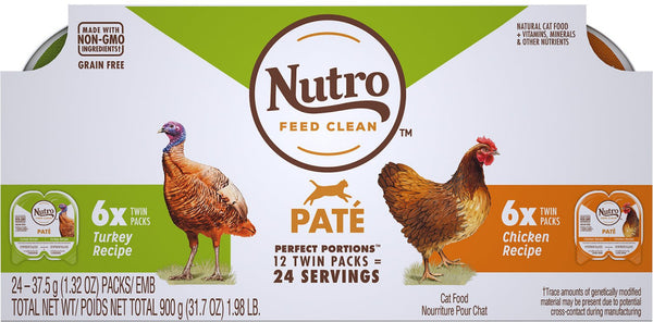 Nutro Perfect Portions Grain Free Turkey Pate and Chicken Pate Wet