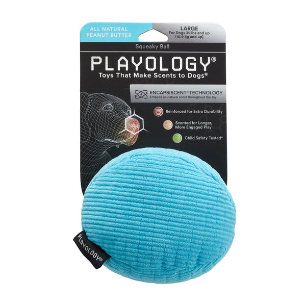 Playology Squeaky Bounce Ball Peanut Butter Scented Dog Toy - Large