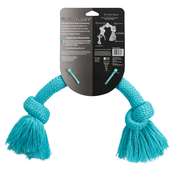 Playology Dri-Tech Peanut Butter Scent Dental Rope Dog Toy, Small 