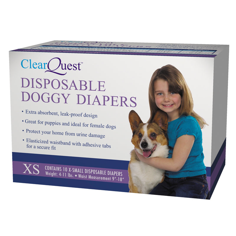 Clear Quest Disposable Doggy Diapers XS