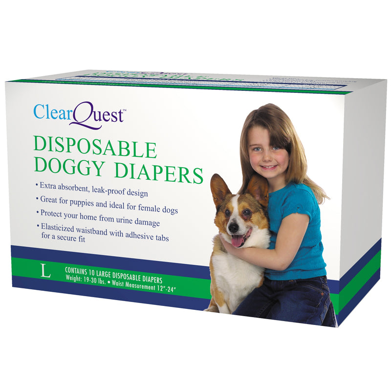 Clear Quest Disposable Doggy Diapers Large