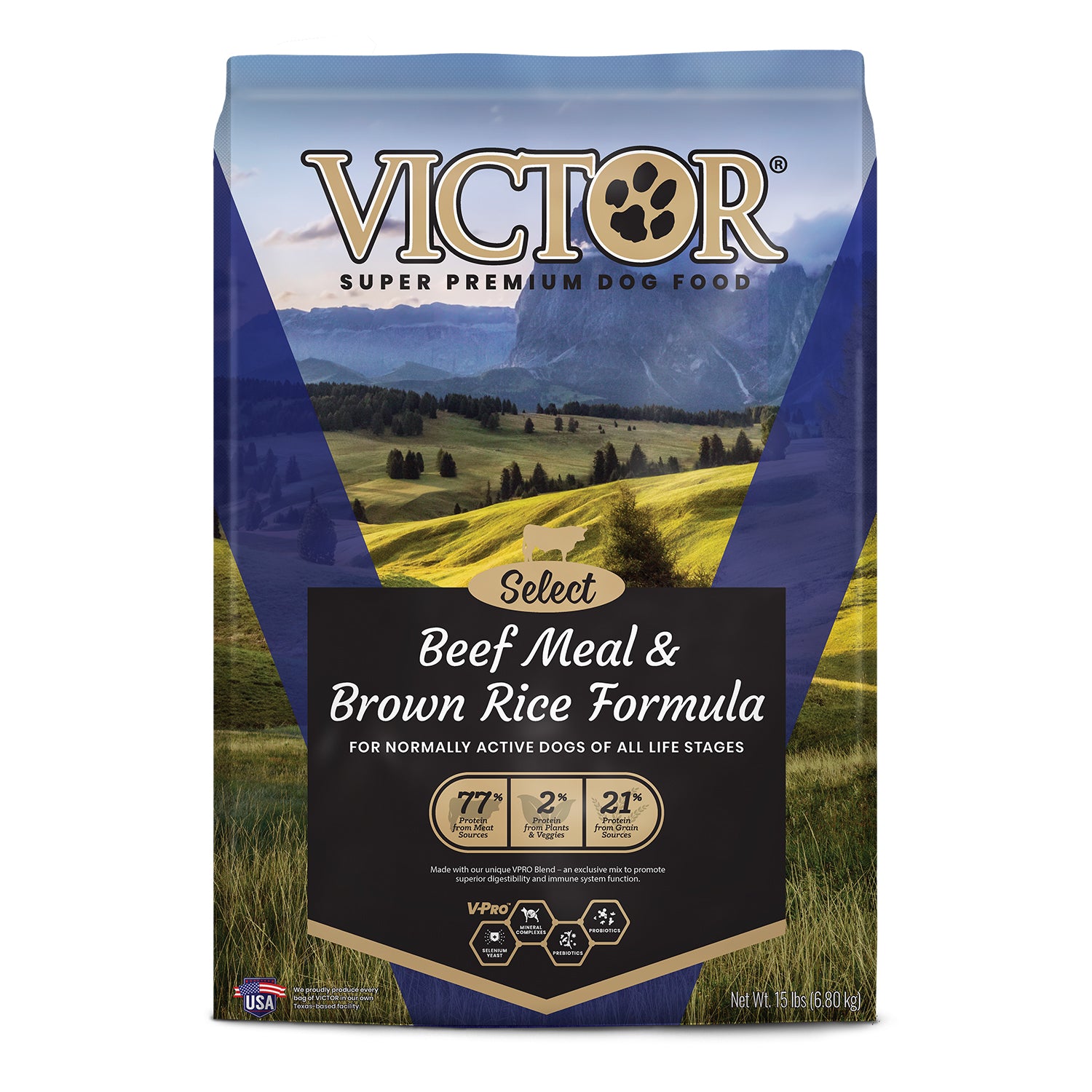 Victor Beef Meal Rice Dry Dog Food 15lb