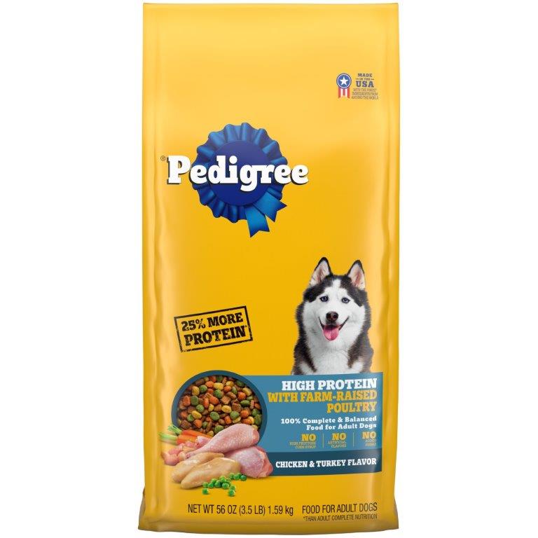 PEDIGREE High Protein Adult Dry Dog Food Chicken and Turkey Flavor Dog Kibble