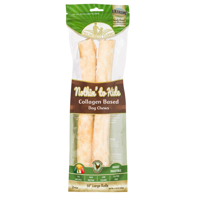 Nothin' to Hide Large Roll (10") 2pk Bag - Chicken Flavor