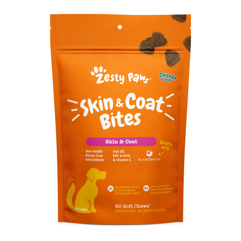 Zesty Paws Dog Omega Bites, Chicken, 60ct