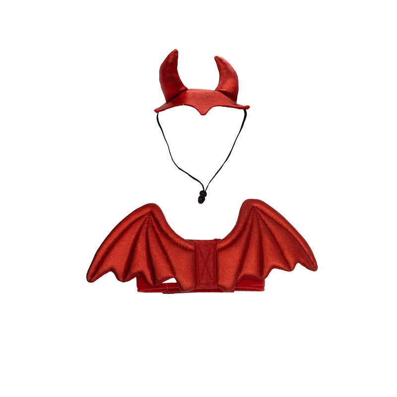 Small Pet Devil Wings and Hat Set