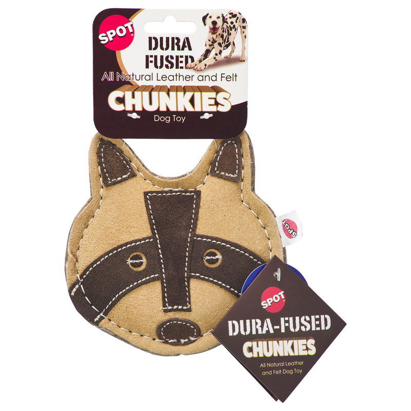 Ethical Products SPOT Dura-Fuse Leather Chunky Raccoon 5" Dog Toy