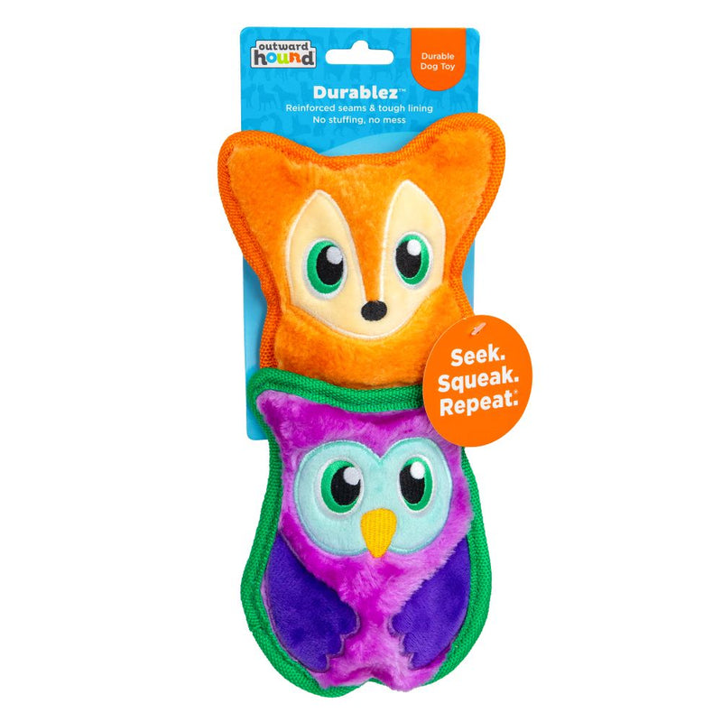 Outward Hound Durablez Owl/Fox 2/PK Dog Toys XS