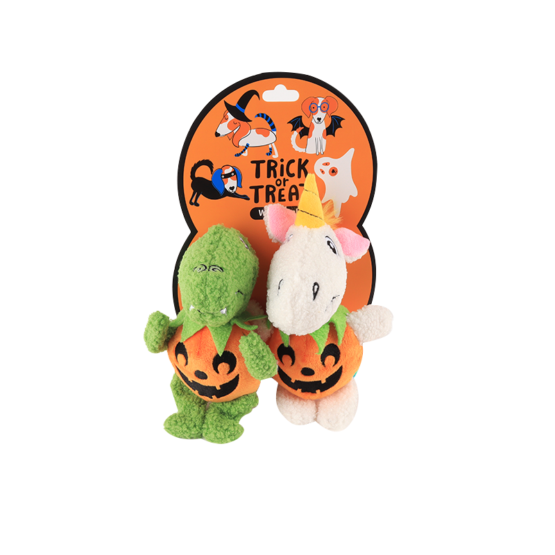 Trick or Treat Dino/Unicorn 2 Pack Halloween Dog Toy