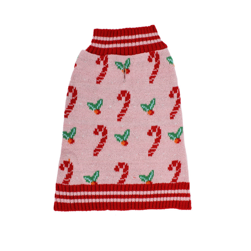 CELEBRATIONS Candy Cane Holiday Dog Sweater