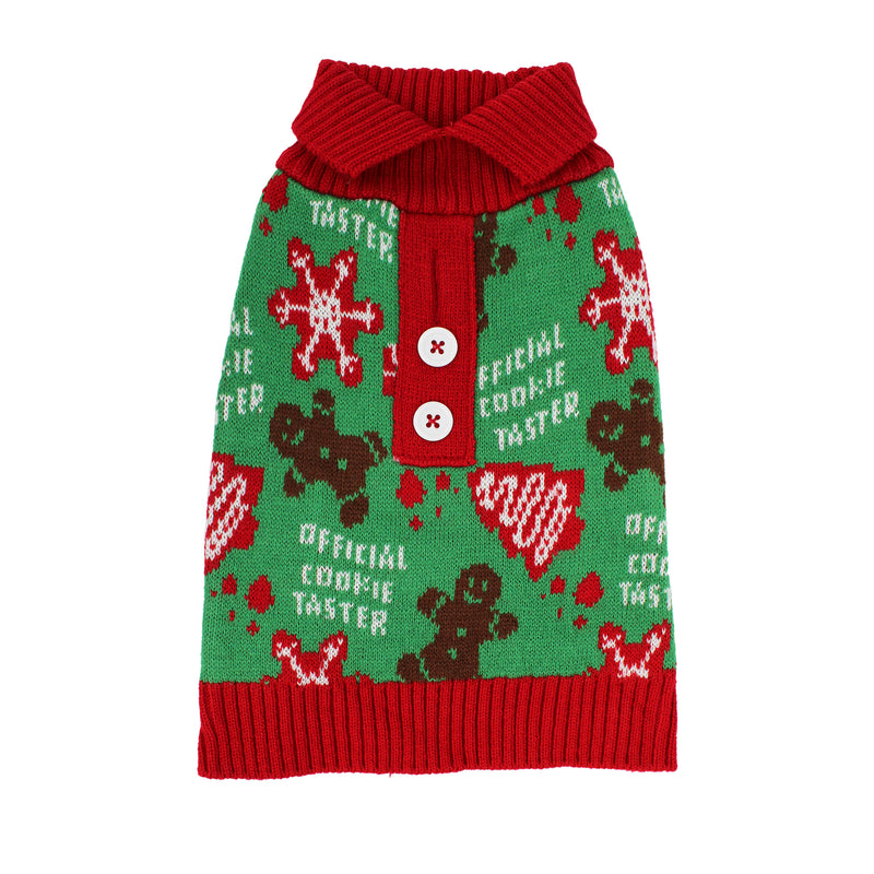 CELEBRATIONS Cookie Taster Holiday Dog Sweater