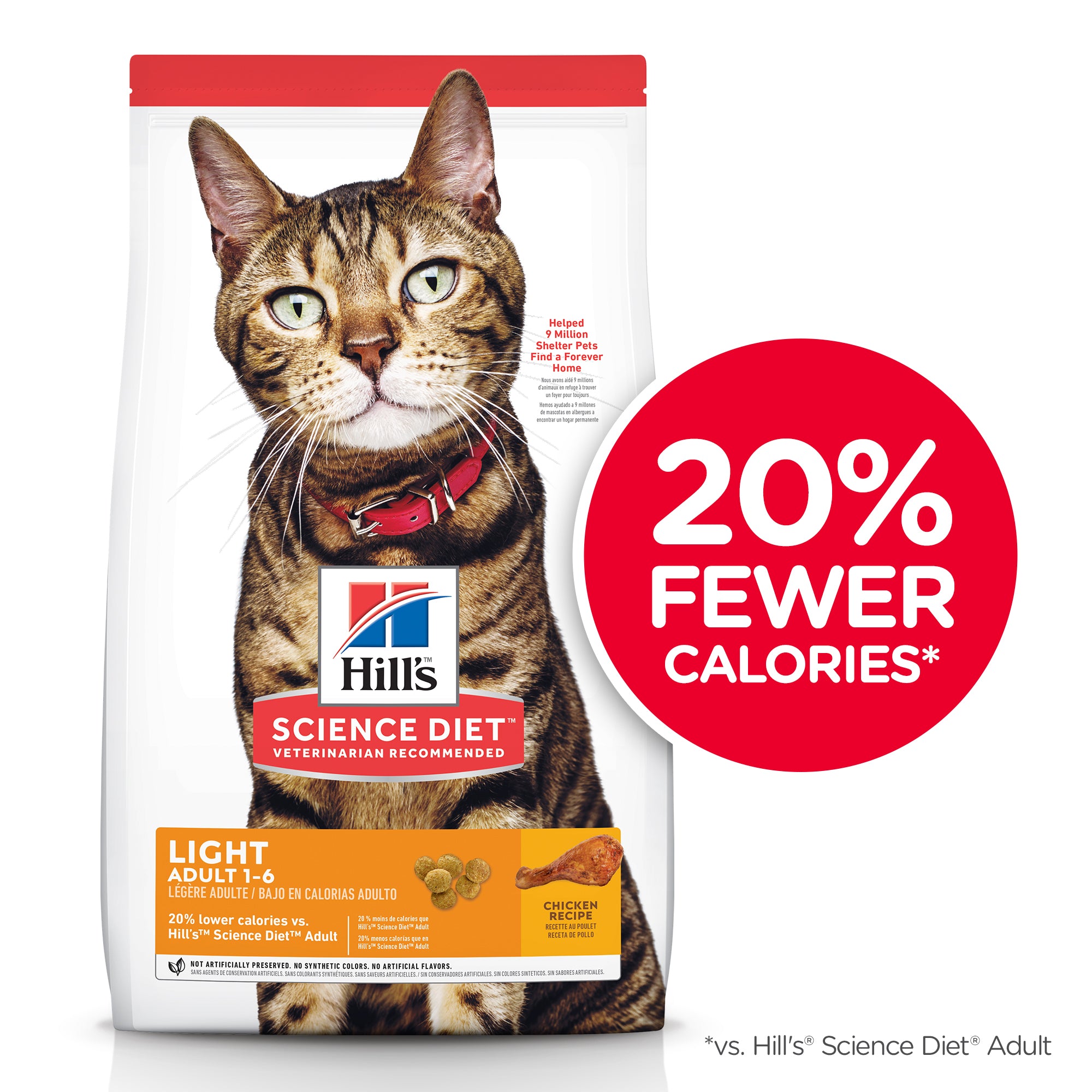 Hill s Science Diet Adult Light Chicken Recipe Dry Cat Food 7 lb bag