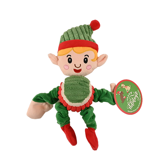 Elf Bungee Buddy Holiday Dog Toy