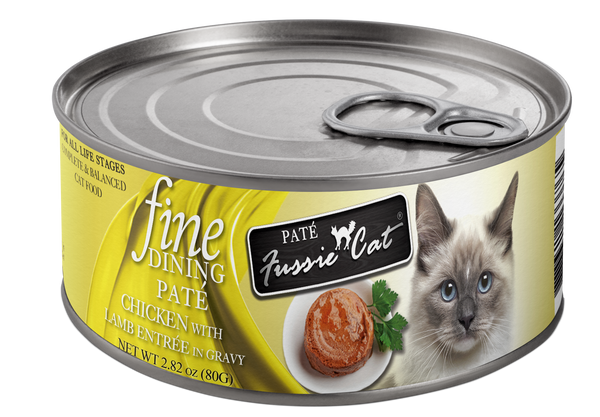 Fussie Cat Fine Dining Pate Chicken with Lamb Entree Wet Cat Food, 2.8 ...