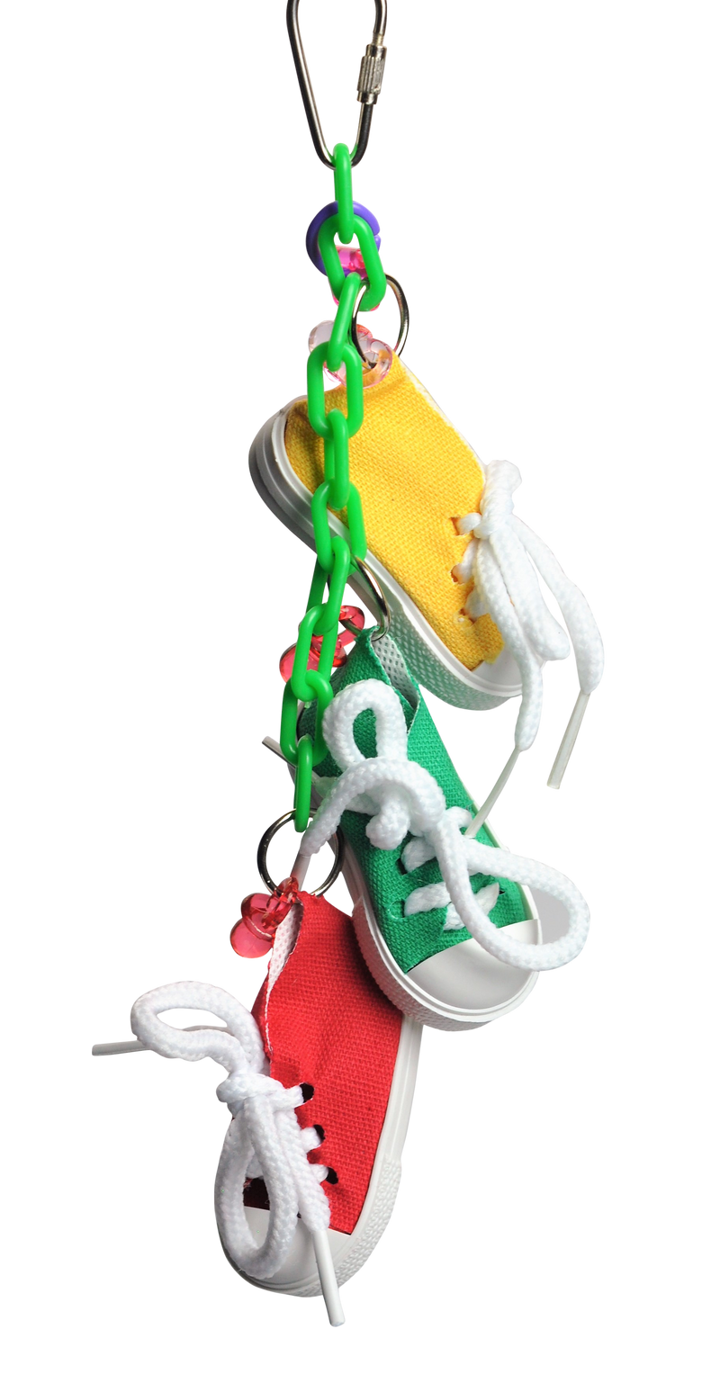 Happy Beaks Sneakers On A Line Bird Toy