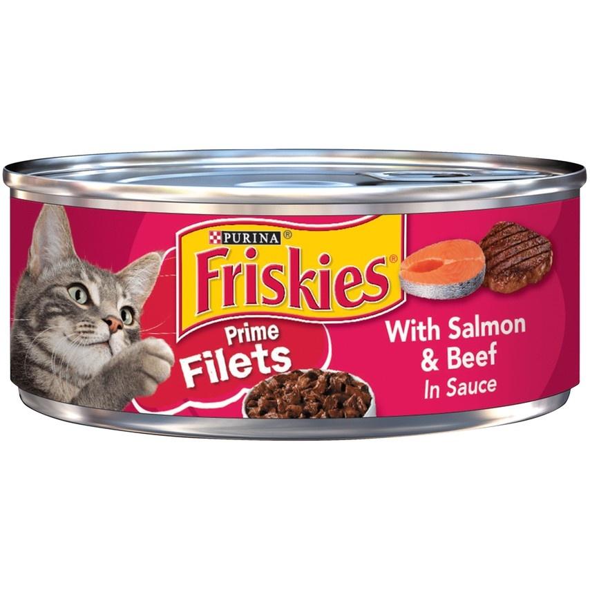 Friskies Prime Filets with Salmon Beef in Sauce Canned Cat Food