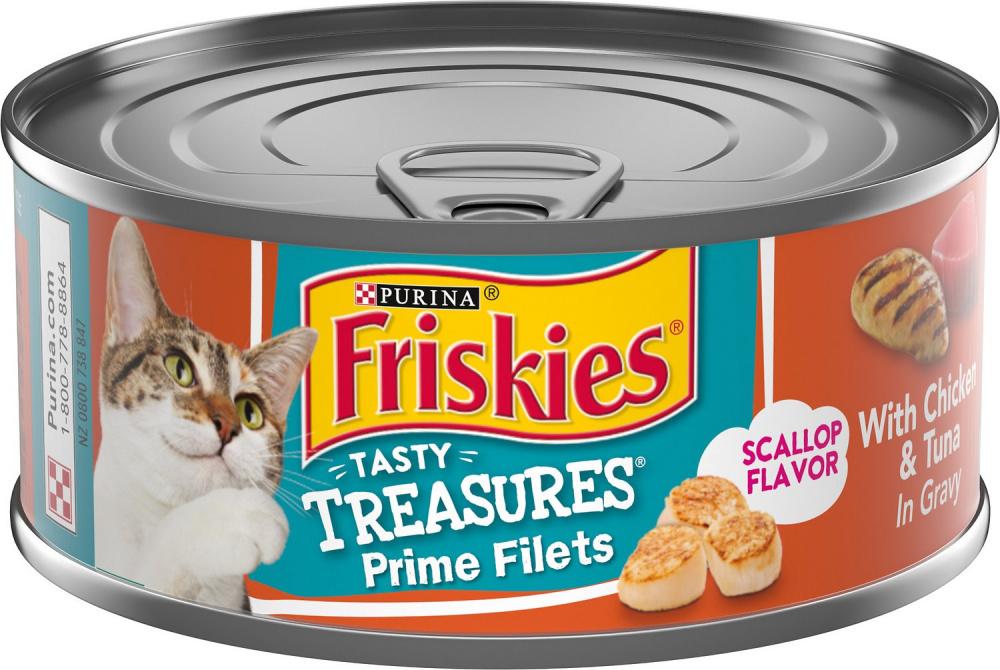 Friskies Tasty Treasures Gravy Chicken Tuna Scallop Wet Cat