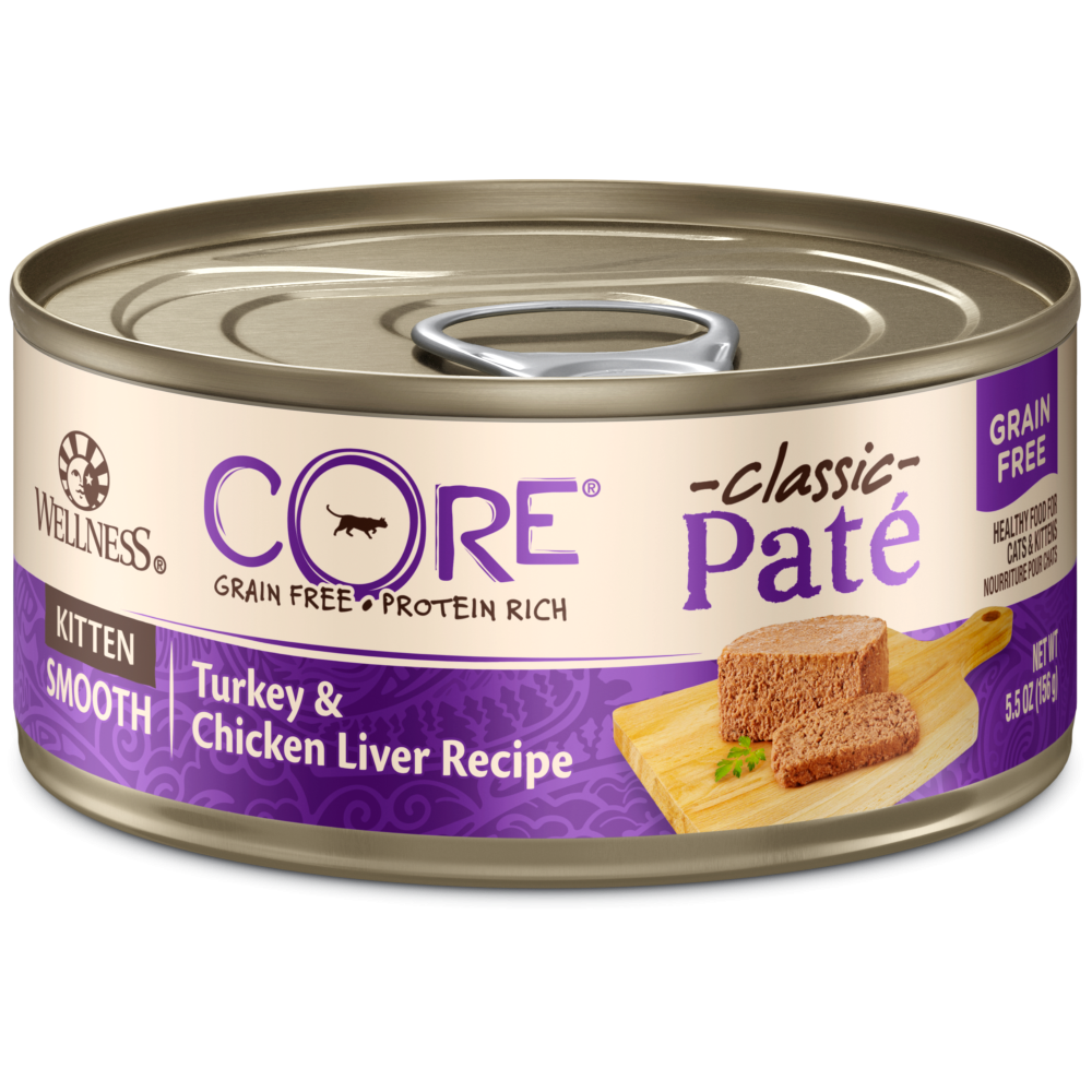 Wellness Core Grain Free Natural Kitten Health Turkey Chicken Smooth Pate Canned Cat Food 3 oz Case of 12