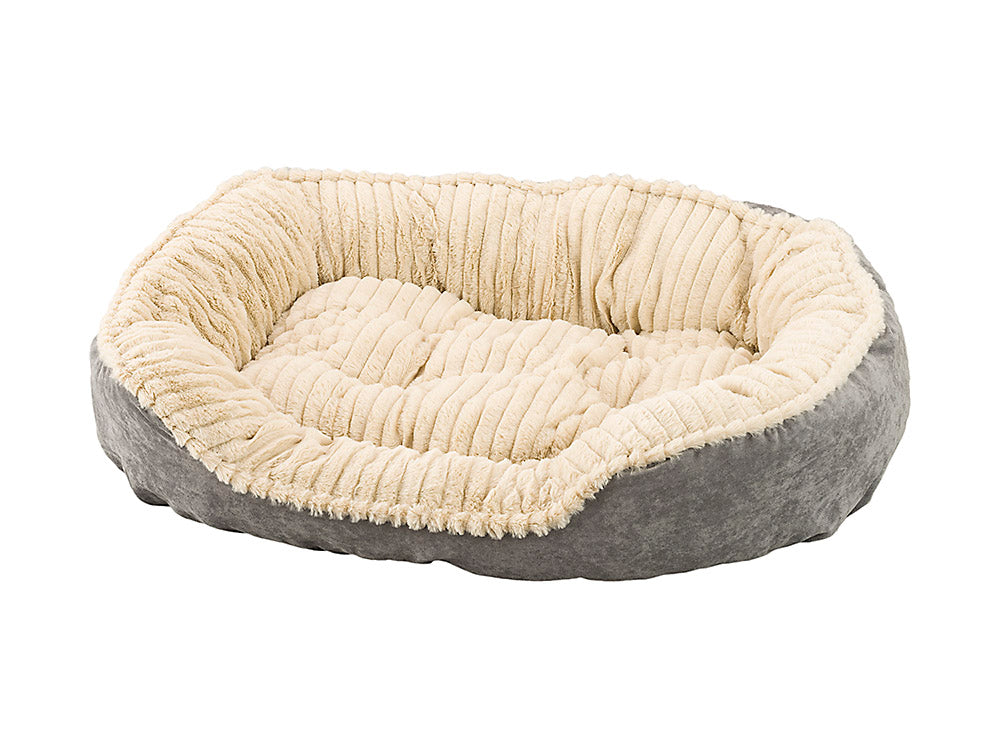 Sleep Zone Carved Plush Dog Bed 32 inch Gray