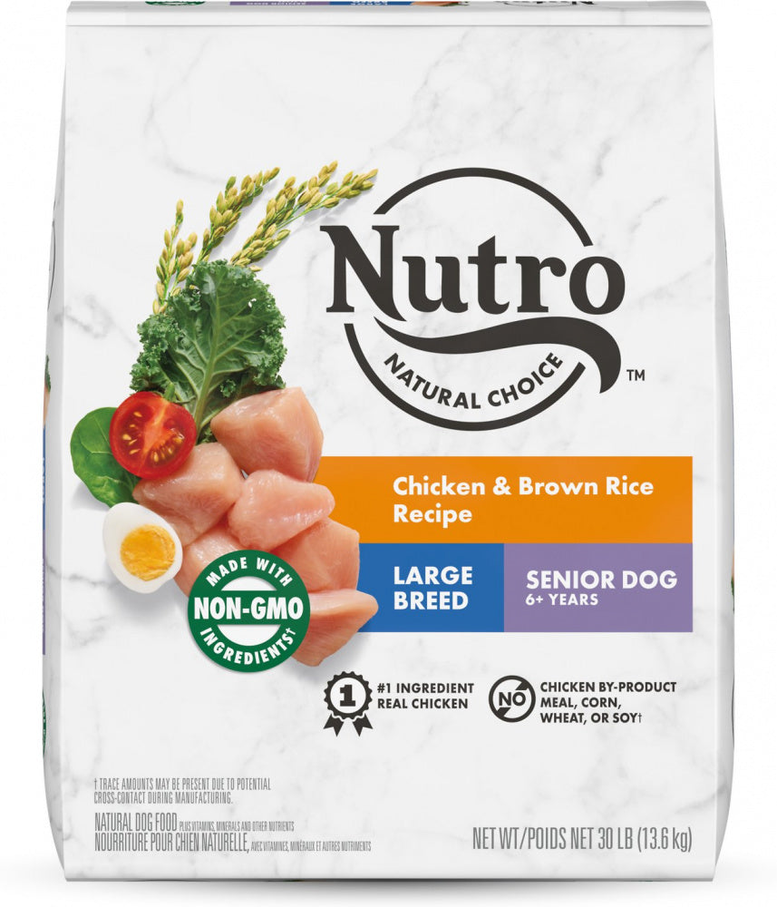 Nutro Wholesome Large Breed Senior Chicken Brown Rice Dry Dog Food 30 lb