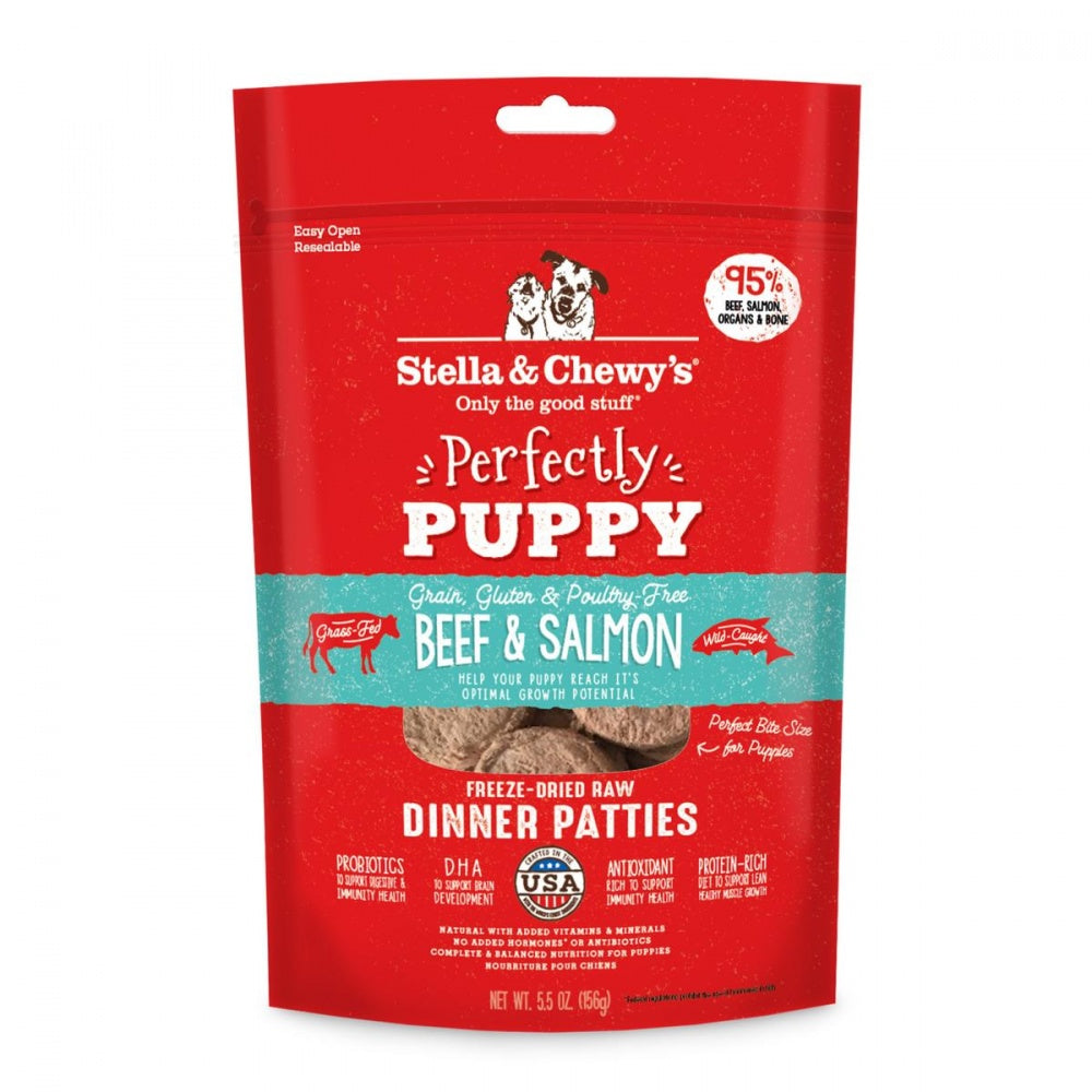 Stella Chewy s Perfectly Puppy Freeze Dried Raw Beef and Salmon Dinner Patties Grain Free Dog Food