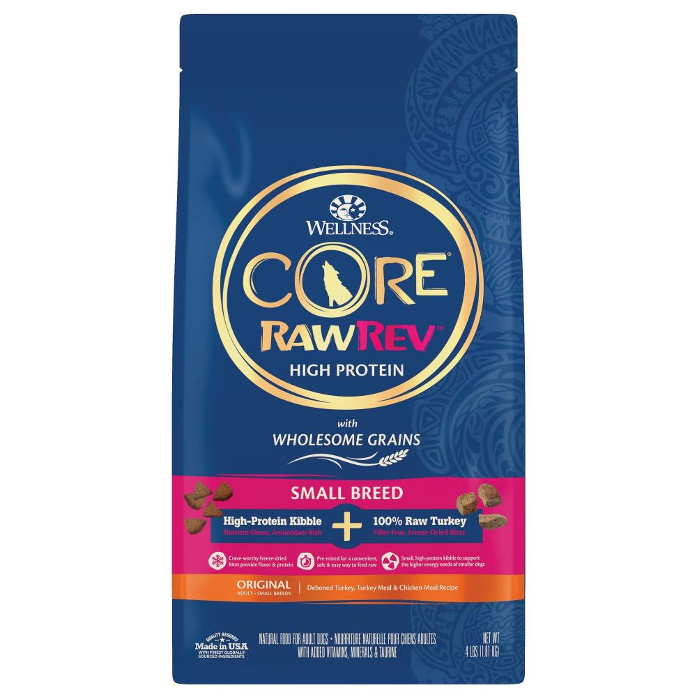 Wellness core rawrev natural small breed grain free original hot sale turkey chicken with freeze dried turkey dry dog food