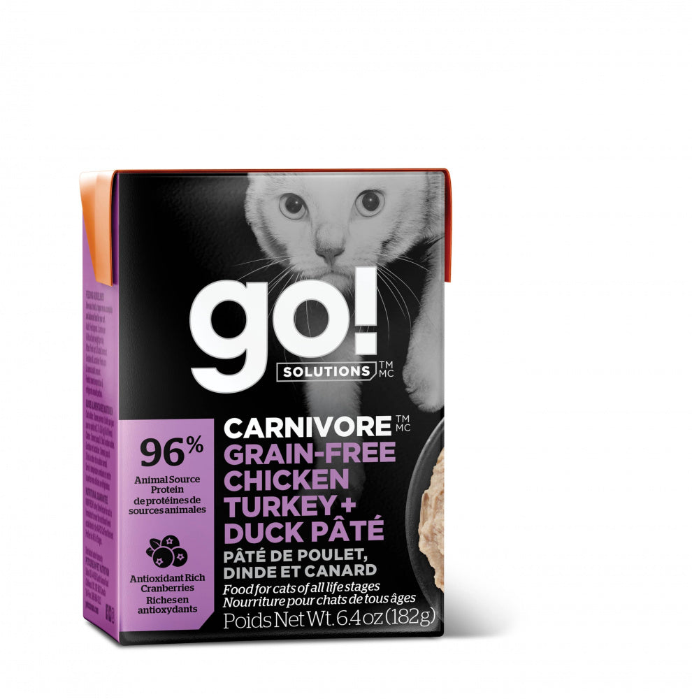 Petcurean Go Carnivore Grain Free Chicken Turkey Duck Pate Wet