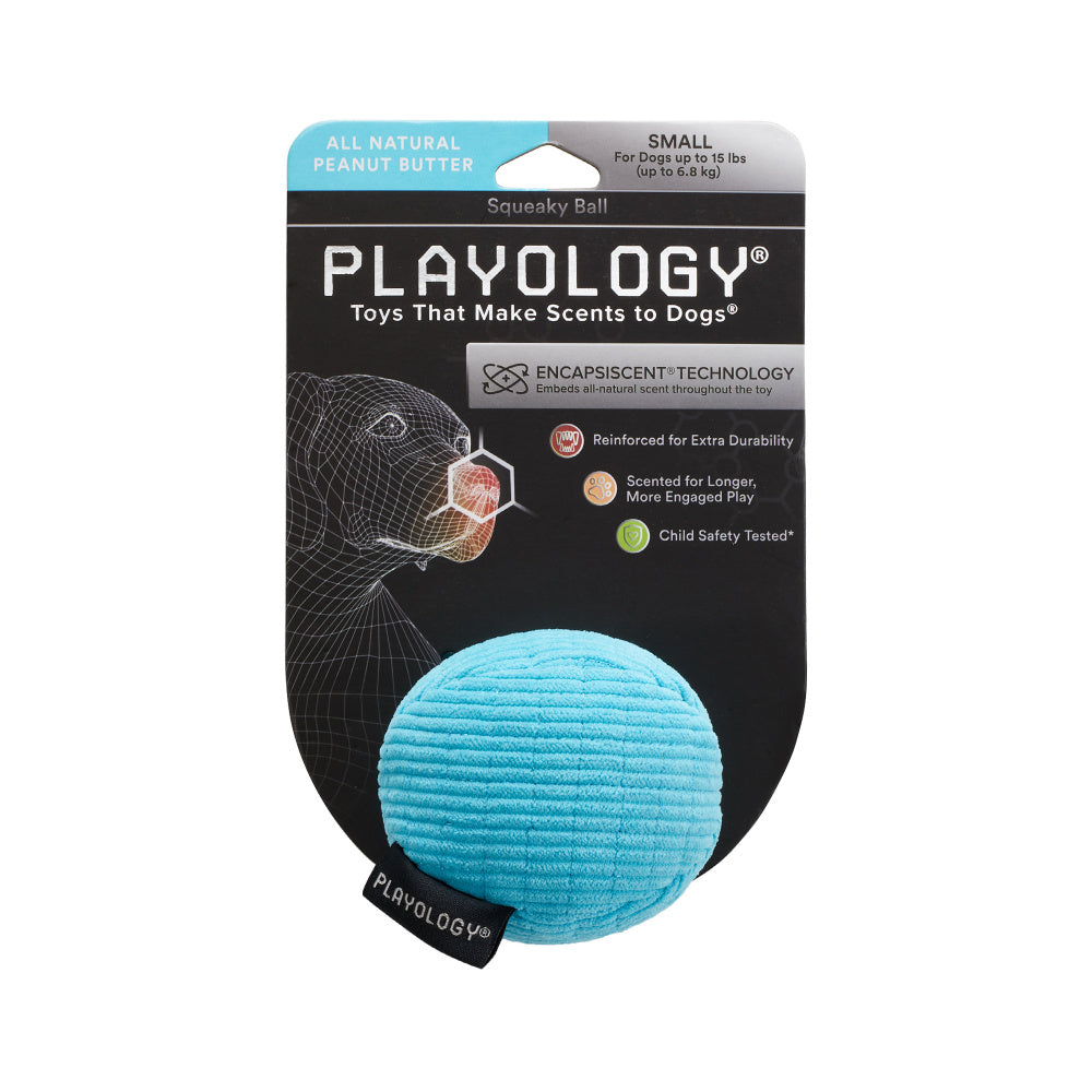 Playology Plush Ball Peanut Butter Scented Dog Toy - Small