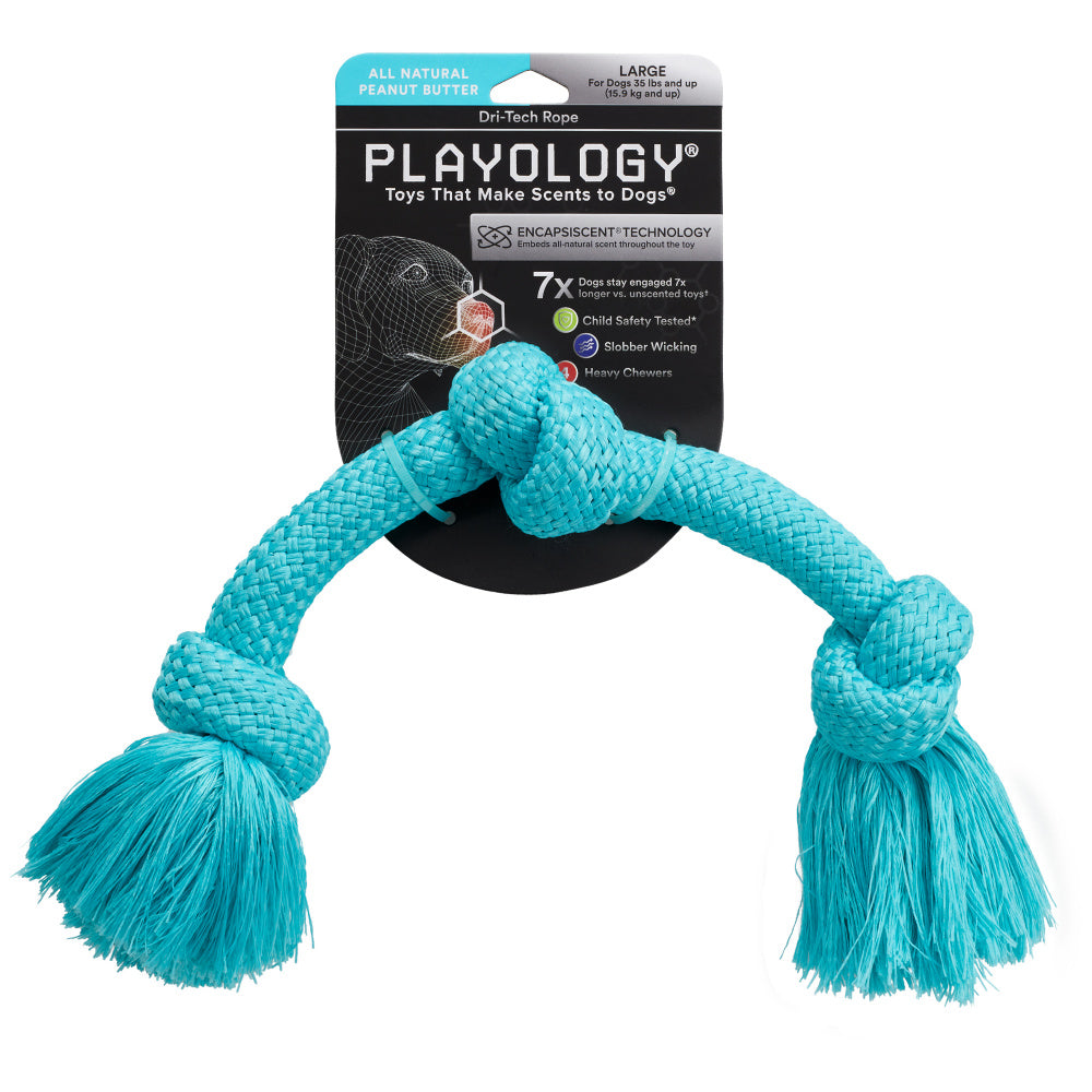 Playology Dri-Tech Chicken Medium Rope Knot Dog Toy